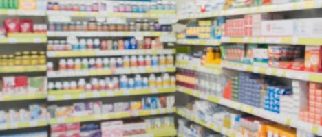 pharmacy drugstore shop interior blur background photo