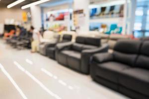 Abstract blur sofa in furniture store shop interior background for montage product display photo