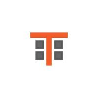 logo letter t architecture building vector