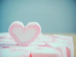 pink heart shape marshmallow for valentines background photo