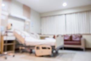 Abstract blur Hospital Room interior with medical bed for background photo