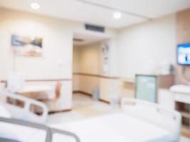 Abstract blur Hospital Room interior with medical bed for background photo