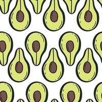 vector seamless pattern cute avocado