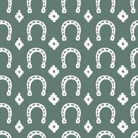 horseshoes and ethnic ornaments vector seamless pattern Wild west cartoon