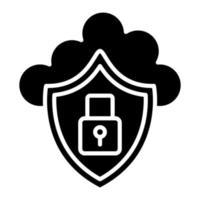 Cloud Security Glyph Icon vector