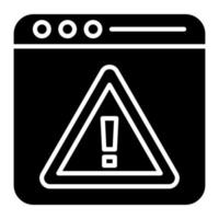 Browser Alert Glyph Icon vector