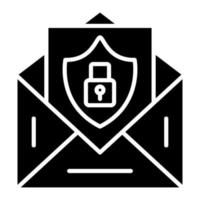 Email Security Glyph Icon vector