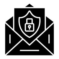 icono de glifo de seguridad de correo electrónico vector