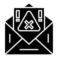 Email Alert Glyph Icon vector