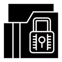 Secure Folder Glyph Icon vector