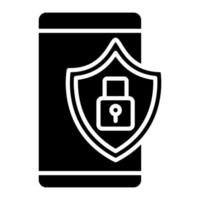 icono de glifo de seguridad móvil vector