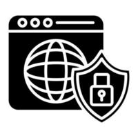 icono de glifo de seguridad de internet vector