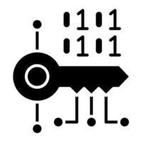 Key Encryption Glyph Icon vector