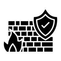 Firewall Glyph Icon vector