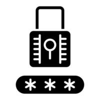 Password Locked Glyph Icon vector