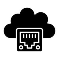 Cloud Ethernet Glyph Icon vector