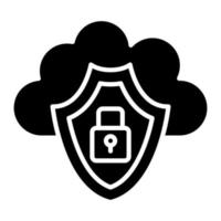 Cloud Security Glyph Icon vector