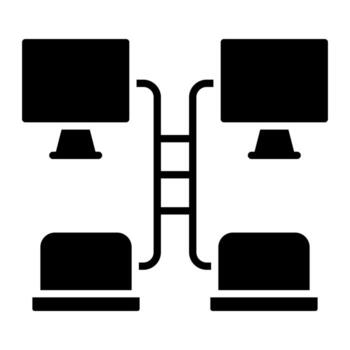 System Netowrk Glyph Icon vector