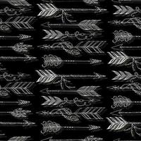 native boho aztec ethnic arrows with beads and feathers vector seamless pattern hand drawn illustration