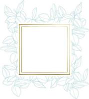 botanical minimalism line art leaves vector frame