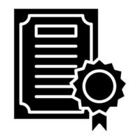 Certificate Glyph Icon vector