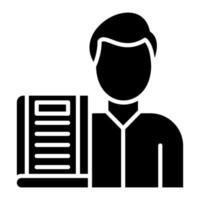 Library Man Glyph Icon vector