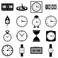 conjunto de iconos de relojes, estilo simple vector