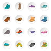 conjunto de iconos de zapatos vector
