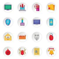 Computer security icons set vector