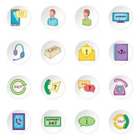 Call center icons set vector