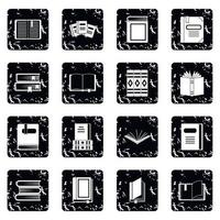 Books icons set vector