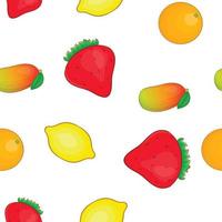 Farm fruits pattern, cartoon style vector