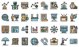 Trader icons set vector flat