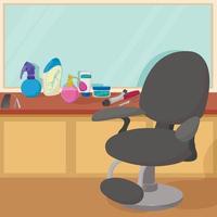 Hairdressing workspace concept, cartoon style vector