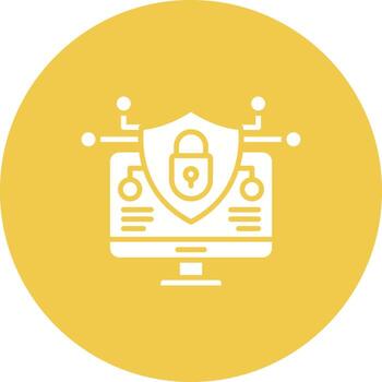 Website Security Glyph Circle Background Icon vector