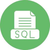 icono de fondo de círculo de glifo de archivo sql vector