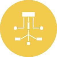 Workflow Glyph Circle Background Icon vector