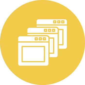 icono de fondo de círculo de glifo de pestañas del navegador vector