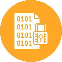 File Encryption Glyph Circle Background Icon vector