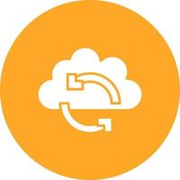 Cloud Sync Glyph Circle Background Icon vector