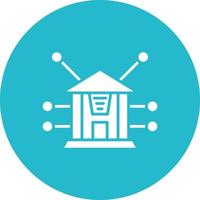 Banking Network Glyph Circle Background Icon vector