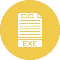 EXE Glyph Circle Background Icon vector