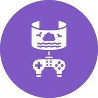 Vr Gaming Glyph Circle Background Icon vector