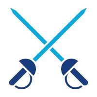 Fencing Glyph Two Color Icon vector