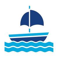 Sailing Glyph Two Color Icon vector