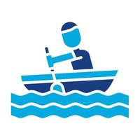 Rowing Glyph Two Color Icon vector