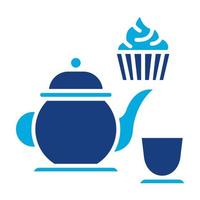 Afternoon Tea Glyph Two Color Icon vector