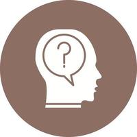 Doubt Glyph Circle Background Icon vector
