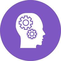 Cognitive Glyph Circle Background Icon vector
