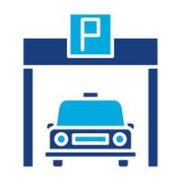 Car Park Glyph Two Color Icon vector